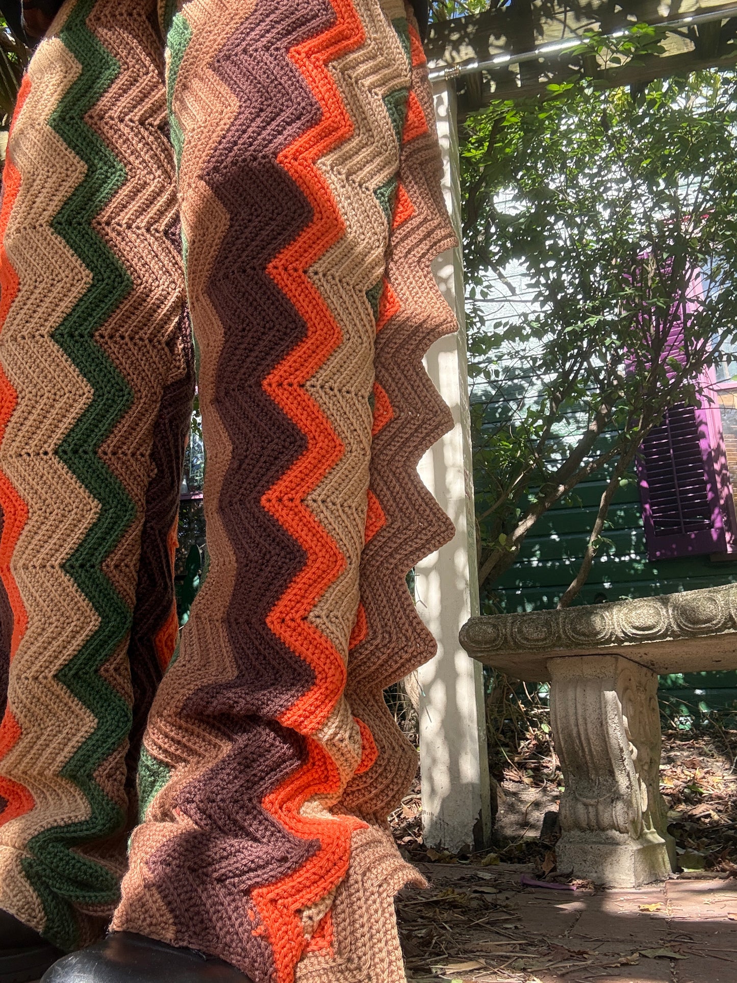 FallZ 1 of 1 Upcycled Unisex Crochet Pants